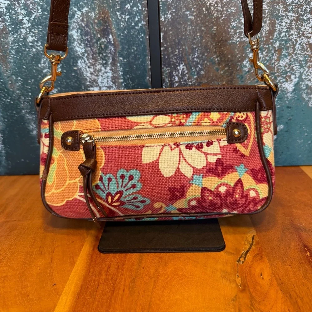 Spartina 449 Vintage 2009 Daufuskie Island Floral Linen Crossbody (EUC)